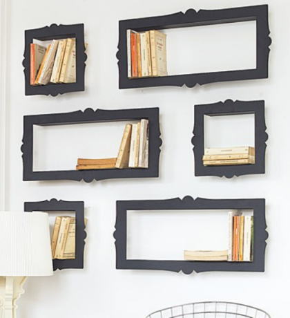 DIY Framed bookshelves