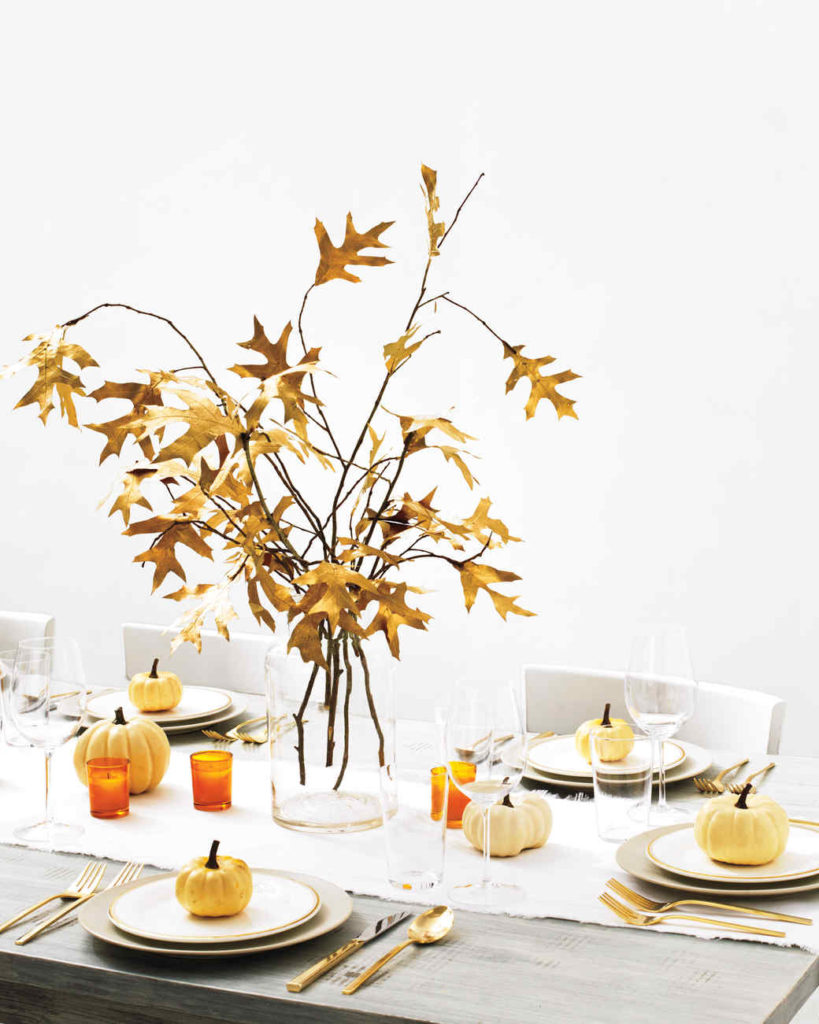 Martha Stewart, Fall centerpiece, thanksgiving table setting